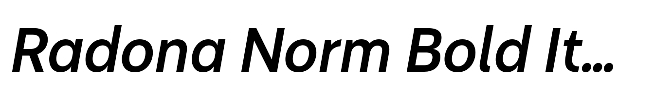 Radona Norm Bold Italic
